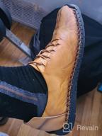 img 1 attached to Stylish Light Brown Men's Shoes with Non-Slip Loafers and Fashionable Stitching review by Jon Delgado