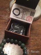 img 1 attached to NW 1776 Natural Authentic Jade Beaded 💎 Elastic Bracelet for Good Fortune, Courage, Luck, and Wealth review by Dave Neal