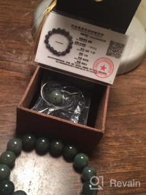 img 7 attached to NW 1776 Natural Authentic Jade Beaded 💎 Elastic Bracelet for Good Fortune, Courage, Luck, and Wealth