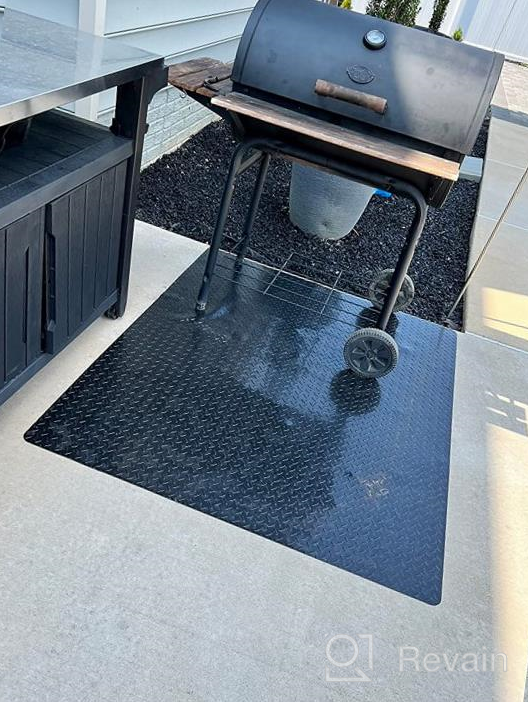 img 1 attached to RESILIA - Green Diamond Plate Under Grill Mat - Protects Outdoor Surfaces, 36 x 48 inches review by Derrick Villarreal