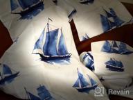 img 1 attached to Nautical Dreams Come True With DriftAway'S Harbor Sailboat Ocean Printed Bed Sheet Set - Navy Twin Set review by Sam Hawj