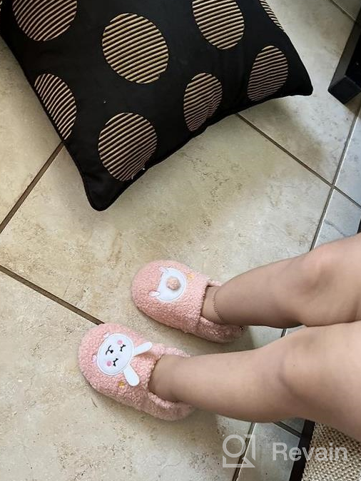 img 1 attached to Adorable Toddler Girls' Striped Doggy Slippers - Perfect For Cozy Feet! review by Crystal Palmer