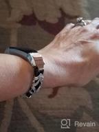 img 1 attached to Stylish Leather Bands For Fitbit Alta And Alta HR, With Metal Clasp And Rhinestone Bling – Silver With Rhinestone, 5.5" - 6.7" By Bayite review by Danny Badasz