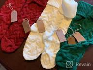 img 1 attached to 6 Pack 18" Large Cable Knit Christmas Stockings With Name Tags - Burgundy Red, Ivory White, Green Chunky Hand Stockings review by Juan Lukas