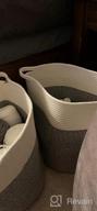 img 1 attached to Organize In Style With YOUDENOVA Cotton Rope Cube Storage Baskets - 13X13 Round Woven Baskets For Modern Storage Décor - Pack Of 2 - Grey&Cream White review by Brian Edwards
