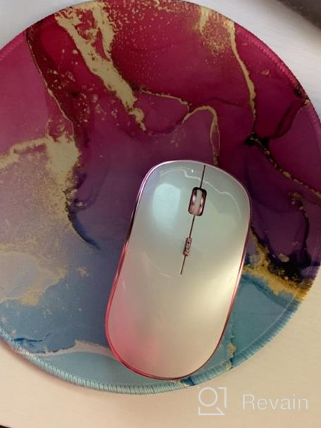 img 1 attached to Stylish And Customizable Round Gaming Mouse Pad By Oriday - Perfect For Home Office Decor, Work Or Gaming, Large 8.7" X 8.7" Size, 3Mm Thickness, Washable With Stitched Edges (Pink And Purple) review by Jim Agosta