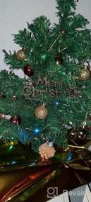 img 5 attached to Мини-набор рождественской елки с фиолетовыми светодиодными огнями - идеально подходит для украшения стола в помещении!