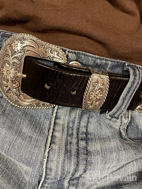 img 1 attached to BS040 S5521 Stylish Engraved Men's Leather Belt Accessories with Western Flair review by Kevin Grizzle