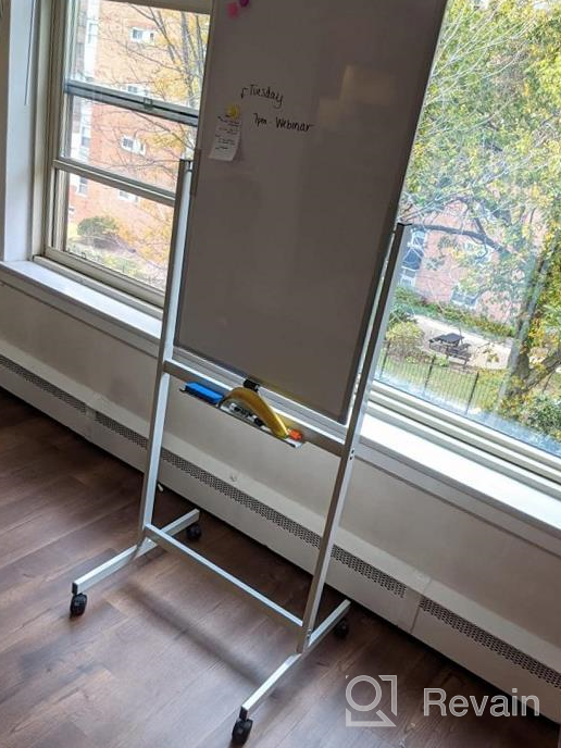 img 1 attached to 40" X 24" Mobile Magnetic Whiteboard With Stand, 360° Reversible Double-Sided Writing Dry Erase Board On Wheels Easel Standing Marker Board With Tray For Office Classroom Home review by Josh Clifton