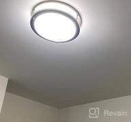img 1 attached to Modern Flush Mount LED Ceiling Light With Night Light And Adjustable CCT For Hallway And Stairwell review by James Vachon
