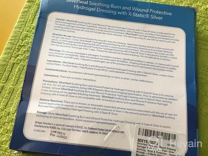 img 1 attached to Hydrogel Wound Dressing With X-Static Silver For Burns, Cuts And Injuries - SilverSeal Soothing And Protective Pads, Sterile 2" X 3", Pack Of 6 review by John Shorter