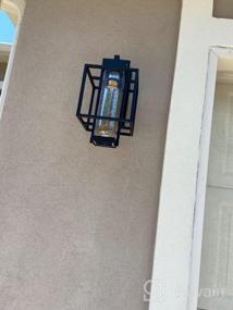 img 5 attached to Белый уличный подвесной светильник Osimir, водонепроницаемый алюминиевый уличный подвесной светильник, 14-дюймовая люстра-беседка для дома в песочно-белой отделке с пузырьковым стеклом, OS-3001