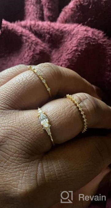 img 1 attached to TIGRADE 14K Gold Plated Thin Stacking Rings For Women: Marquise And Round Cubic Zirconia Statement Rings, Fashionable Knuckle Rings Available In Sizes 3-13, Sold In 1PC Or 3PCS Sets. review by Sarala Cannon