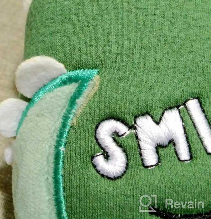 img 1 attached to 🦕 Dinosaur Cotton Knit House Slippers for Little Kids - Warm and Cozy, Cute Cartoon Plush Non-Slip Winter House Shoes review by Michael Eldridge