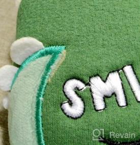 img 8 attached to 🦕 Dinosaur Cotton Knit House Slippers for Little Kids - Warm and Cozy, Cute Cartoon Plush Non-Slip Winter House Shoes