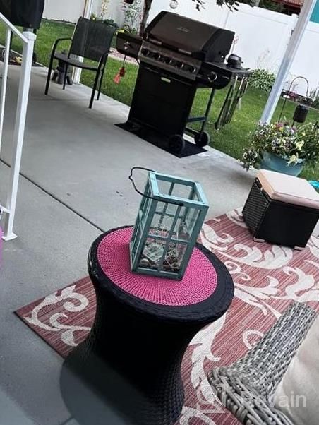 img 1 attached to Keter Outdoor Patio Furniture Hot Tub Side Table 7.5 Gallon Beer Wine Cooler Grey review by Hailey Rodriguez