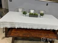 img 1 attached to Boho-Inspired Ash Gray Square Tablecloth - Perfect For Home Décor, Farmhouse Dining, Outdoor Picnics - 100% Cotton And Measures 60 X 60 Inches - Folkulture Original Design review by Steven Boyd