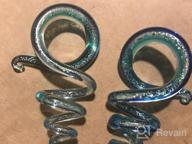 img 1 attached to Teal Teardrop Spiral Glass Ear Taper And Plug Set - Sizes 4G-16Mm - Piercing Jewelry By BodyJ4You review by Angela Sanford