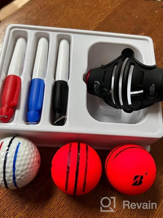 img 1 attached to BIRDIE79 Premium Quality360-Degree+180-Degree Combined Birdie Liner Drawing Alignment Tool Kit- 360-Degree Triple 3-Line Golf Ball Marker With Wrapped Luxurious Gift Box Including 3 Marker Pens review by Tay Fair