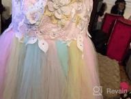 img 1 attached to 🌈 Meiqiduo 2-14T Rainbow Flower Girls Dress with Tulle, 3D Embroidery, Ideal for Princess Party, Birthday, and Formal Occasions review by Jay Hill