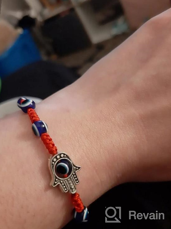 img 1 attached to 🧿 Vintage Evil Eye Hamsa Hand Bracelet: Handmade Woven Red Black String Bracelet for Protection and Luck - Perfect for Women, Men, Teen Girls, and Boys review by Kyle Collins