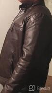 img 1 attached to Cafe Racer Distressed Leather Jacket For Men - Genuine Lambskin Motorcycle Jacket In Black review by Dennis Black