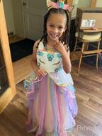 img 1 attached to 🦄 Sparkle and Charm: HIHCBF Girls Unicorn Costume Maxi Gown and Headband for Pageants, Parties, Weddings, Birthdays, Halloween, and Carnivals review by Jhon Clark