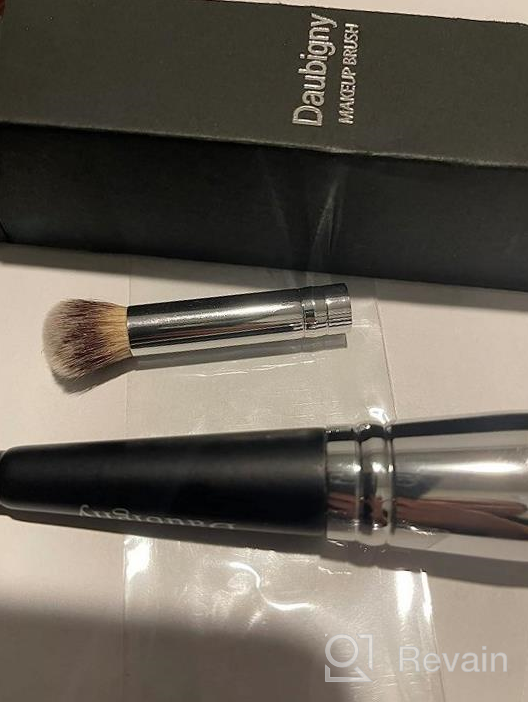 img 1 attached to Daubigny Dual-Ended Angled Foundation & Concealer Makeup Brushes For Liquid, Cream, Powder Blending, Buffing & Flawless Results - Premium Luxe Hair Rounded Taperd review by Ronda Allen