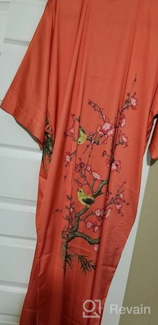 img 1 attached to Women'S Floral Kimono Robe Long Bathrobe Nightgown With Pocket - Ledamon review by Vic Alexander