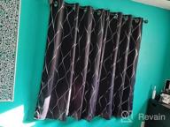 img 1 attached to Transform Your Living Room With Deconovo'S Sky Blue Noise-Reducing Blackout Curtains With Silver Wave Foil Print review by Paul Wall