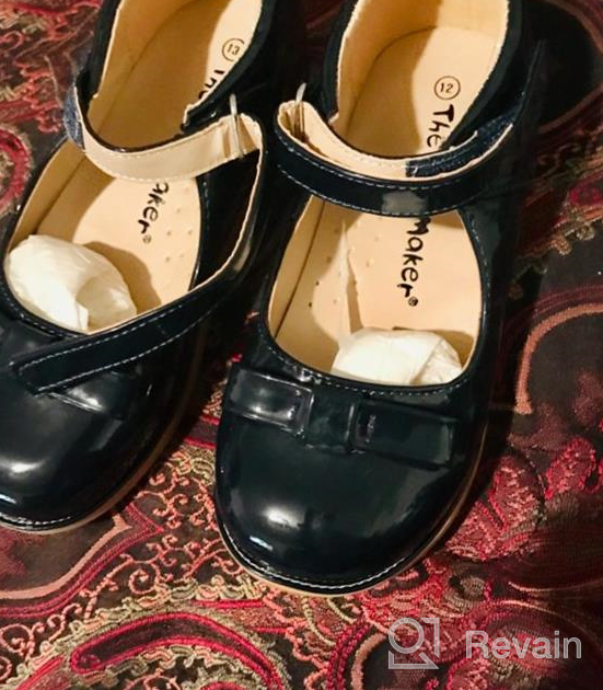 img 1 attached to The Doll Maker Girl's Toddler Mary Jane Flat School Dress Shoes for Little Kids review by Danielle Thompson