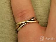 img 1 attached to 💍 High-Polish Triple Interlocked Rolling Ring in 925 Sterling Silver with Rose & Yellow Gold Flashing, Available in Half and Full Sizes 5-14 review by Jim Fuhrer