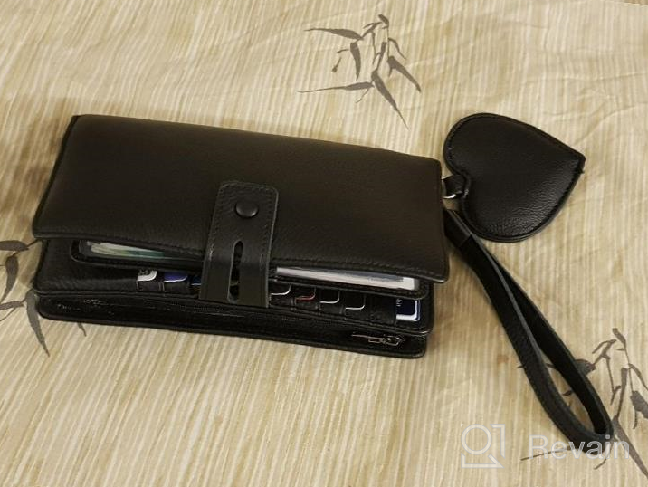 img 1 attached to Stay Organized And Secure With Women'S RFID Leather Wristlet Wallet - Large Phone, Checkbook Holder And Zipper Pocket All-In-One! review by Alejandro Wolf