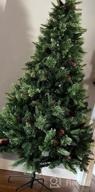 img 1 attached to SHareconn 6Ft Prelit Premium Artificial Hinged Christmas Pine Tree With 340 Warm White & Multi-Color Lights, 60 Pine Cones And Foldable Metal Stand, Perfect Choice For Xmas Decoration,6 FT review by Brian Sitton