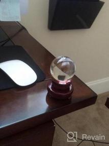 img 6 attached to Aqua Crystal Ball с деревянной подставкой и подарочной коробкой - диаметр 3,1 дюйма (80 мм) для медитации, гадания, фэн-шуй и декора