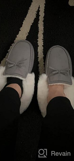 img 1 attached to Stay Cozy In Style: Mishansha Women'S Memory Foam Moccasin Slippers With Fleece Lining And Anti-Skid Rubber Sole review by Ricardo Thotti