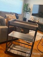 img 1 attached to Rustic Industrial Bar Cart - Haotian FKW56-HG Myra Mobile Kitchen Serving Trolley review by Rashid Summers