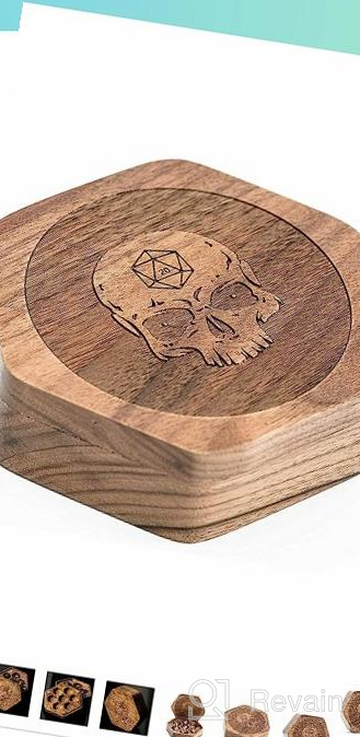 img 1 attached to Dragon-Patterned Hexagonal Walnut Dice Box With Magnetic Lid For Convenient Storage Of 7-Die Polygonal D&D Dice - UDIXI Wooden DND Dice Set Box review by Stanley Redline