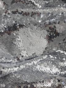 img 7 attached to Игристая скатерть с пайетками цвета морской волны - прямоугольная полиэфирная скатерть 60 х 102 дюймов для свадеб, дней рождения и торжеств