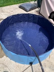 img 7 attached to Складной бассейн для домашних животных для собак, кошек и детей - 32 дюйма в диаметре и 8 дюймов в высоту - складная ванна для купания собак Jasonwell синего цвета