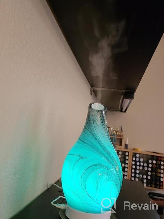 img 1 attached to Immerse Yourself In Aromatherapy Bliss With 120Ml Glass Diffuser; Ultrasonic Mist Humidifier With Timer Settings And Color Changing Lights In Blue For Ultimate Home Office And Bedroom Relaxation. review by Jose Wititsuwannakul