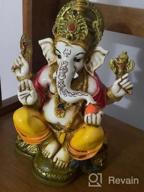 img 1 attached to Marble Powder Lord Ganesh Ganpati Elephant Hindu God Statue: The Blessing, Colored & Enhanced With Gold, Handcrafted In India By Lightahead review by Pat Nard