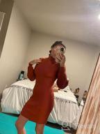 img 1 attached to Caracilia Women Turtleneck Long Sleeve Knit Pullover Sweater Dress Bodycon Mini Dress review by Jamie Richard