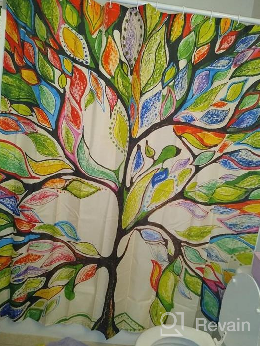 img 1 attached to Beddinginn Colorful Trees Of Life Shower Curtain Fabric，Heavy Duty, Waterproof Shower Curtains Modern For Bathroom Decor With 12Pcs Hooks(Tree Of Life，72*84 Inches) review by James Davis