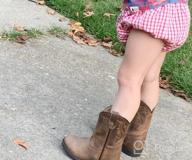 img 1 attached to Smoky Mountain Boots: Hopalong Series Toddler Western Boot with U-Toe Leather, TPR Sole, Walking Heel, Man-Made Lining, and Distressed Design review by Jay Hill