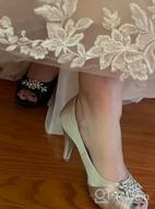 img 1 attached to Elegant Satin Peep Toe Mid Heels With Rhinestone Accents For Women'S Evening Prom And Wedding review by Reggie Stewart