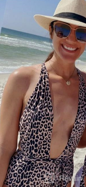 img 1 attached to Get Ready For The Beach With SweatyRocks Women'S Leopard One Piece Swimwear With Criss Cross Tie Knot Front And Open Back review by Tom Timmer