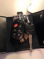 img 1 attached to Heshe Unisex Leather Key Case Wallet With Keychain, 6 Hooks And Snap Closure For Key Holder Ring review by Aaron Allen