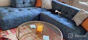 img 8 attached to L-образный секционный диван середины века Blue Velvet с шезлонгом, обращенным вправо, для гостиной, комплект из 2 предметов, ширина 113 дюймов, автор Acanva