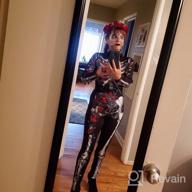 img 1 attached to Women Halloween Skull Print Jumpsuit Outfit Long Sleeve Costume review by Justin Kautzman